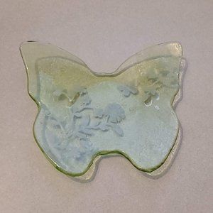 ⭐3/$12⭐ Green Glass Butterfly Decorative Plate